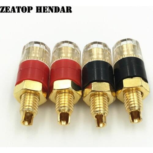 8Pcs Speaker Audio Amplifier Transparent Terminal Binding Post Gold plated Terminals for 4mm Banana Plug Jack