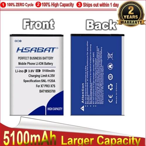 HSABAT 0 Cycle 5000mAh Battery for Doogee X7 X7PRO X7S X7 PRO BAT16503700 High Quality Batteries