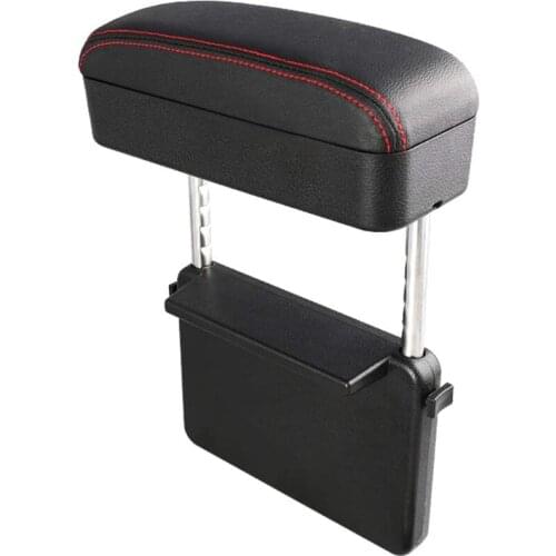Car Seat Refit Armrest Box Storage Box Seat Gap Storage Box Center Control Armrest Box Elbow Bracket, Black + Red Line