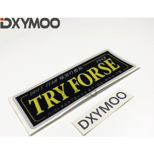 Car Stickers Japanese Osaka Drift Team 1998 TRY FORSE Motorcycle Vinyl Tape Bumpers 3M