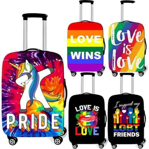 Pride Lgbt gay lesbian rainbow luggage cover travel accessories love is love wins anti-dust suicase cover trolley case covers
