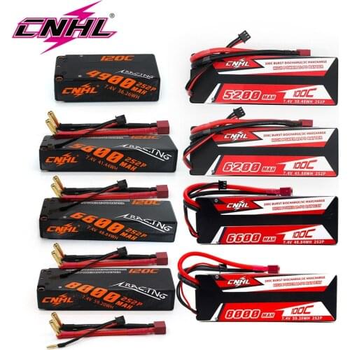 CNHL RC Lipo 2S 3S 4S 7.4V 11.1V 14.8V Battery 5200mah 5600mah 6200mah 6600mah 7600mah 8000mah 100C 120C With T Deans For RC Car