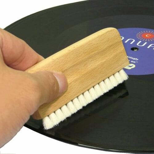 Wood Anti Static Goat Goats Hair Record Brush Deep Cleaner Clean Vinyl Album