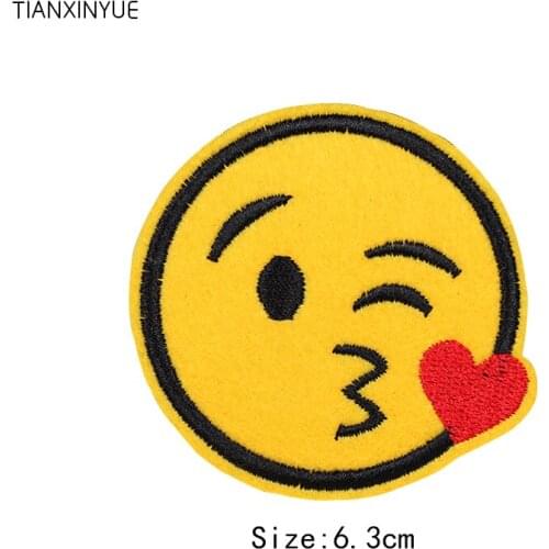 TIANXINYUE Brand Patches 20pcs/lot Love smiling patch iron on patch Motif sew on iron on Applique DIY accessory