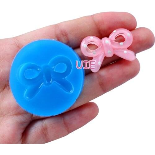 FYL161U 29.7mm x 19.6mm Bowknot Bow Silicone Mold Fondant Cake Decoration Candy Resin Clay Earrings Necklace Craft Soap Candle