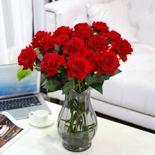 68cm Rose Artificial Flowers Red Silk Bouquet Peony Branch Vase Arrange Table Daisy Fake Plants DIY Wedding Party Home Decor