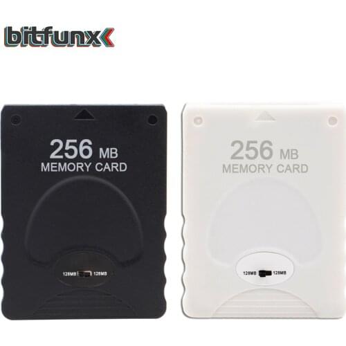 Bitfunx Memory Card 256MB Save Game Data Stick Module For Sony PlayStation 2 PS2 Black White Color Blank Card with FMCB