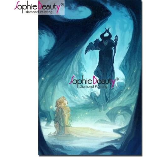 Sophie Beauty Diy Diamond Painting Cross Stitch Witch and Prince Cartoon Pattern Embroidery Rhinestone Mosaic Home Decro 18970