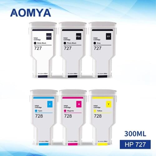 HP 727 300ML Compatible Ink Cartridge For HP DesignJet HP T920 T2500 T930 T1530 T2530 T1500 Printer (PBK C M Y GY MBK)