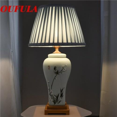 DLMH Ceramic Table Lamps Desk Lights Luxury Modern Contemporary Fabric for Foyer Living Room Office Creative Bed Room Hotel