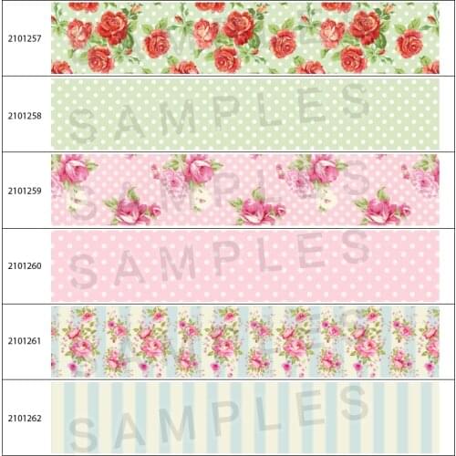 Flowers Pattern Printed Grosgrain Ribbons For Hair Bows DIY Handmade Materials 5 Yards 25mm/38mm/50mm/75mm