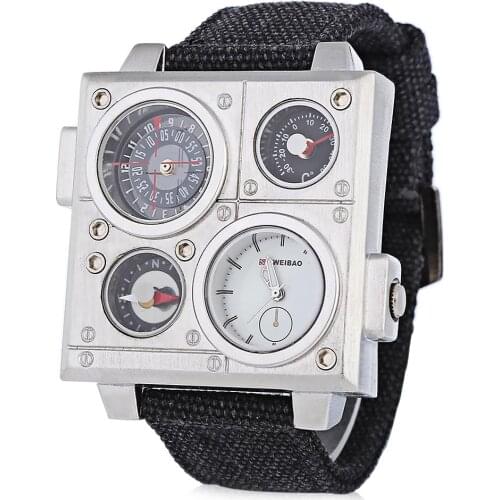 Cool Quartz Watch Men Wrist Watch Fabric Bracelet Casual Wristwatches Dual Time Zones Military Relogio Masculino Sports Clock