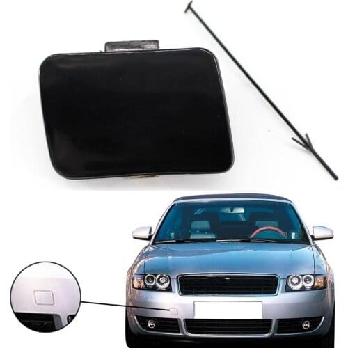 Car Front Bumper Tow Hook Cover Cap forAudi A4 B6 2002 2003 2004 2005 with Auto Tie Black Painted Paintable Accessories