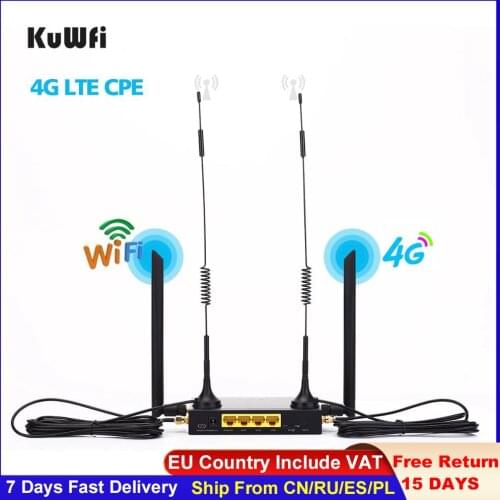 KuWFi Router 300Mbps Industrial Router CAT4 4G CPE Router Extender Strong Wifi Signal Support 32Wifi Users With Sim Card Slot