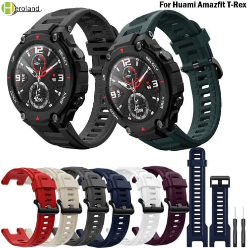 Fashion silicone Wrist watch Strap For Huami Amazfit T-Rex Smart Accessories band Bracelet wristband For Xiaomi Amazfit T-Rex