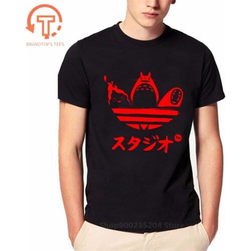 Faceless T-shirts men kawaii cartoon spirited away Ghibli red shirts Studio Ghibli T-Shirts Printing Minions male funny shirts
