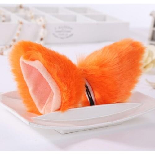 New 1Pair Cat Ears Hair Clip Cosplay Party Fox Long Fur Costume Hair Clip Halloween Gift Hair Accessory Party Neko Cat Ear Dress