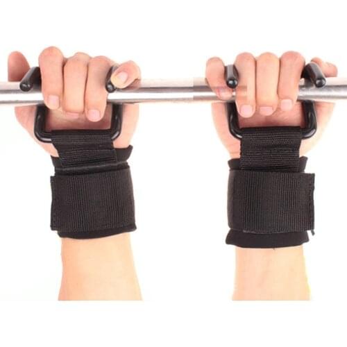 New 1 PCS Adjustable Steel Hook Grips Straps Weight Lifting Strength Training Gym Fitness Wrist Support Lift Straps Pull-up Hook