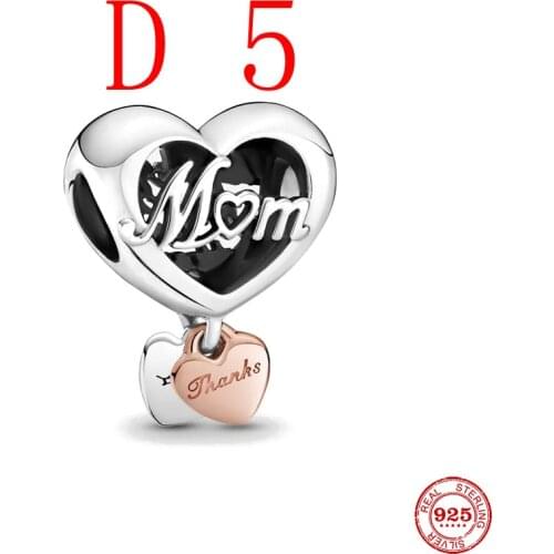2021 new Mom Dangle diy charm fit original charms silver 925 bracelet D 5