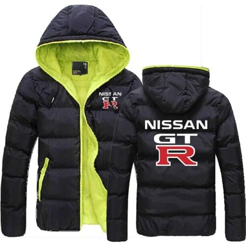 Autumn Winter Men NISSAN GTR Logo Customize Down Warm Jacket FashionCoats Male Sportwear Zipper Coat Hoodies