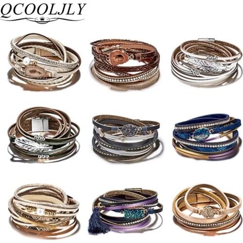QCOOLJLY Wooden Bracelets