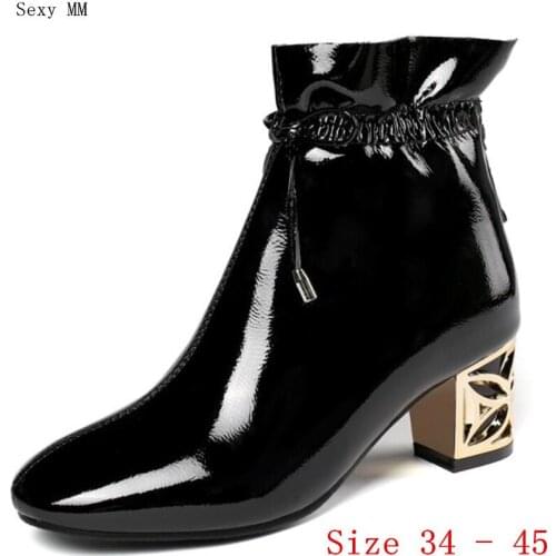 Spring Autumn High Heels Women Ankle Boots Woman Short Boots High Heel Shoes Plus Size 34 - 40 41 42 43 44 45