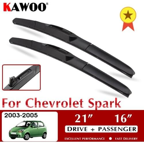 KAWOO Wiper Front Car Wiper Blades For Chevrolet Spark 2003-2005 Windshield Windscreen Front Window Accessories 21"+16" LHD RHD