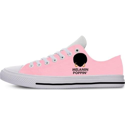 Black Girl Magic Melanin Poppin Cute Fashion Casual Cloth Shoes Low Top Lightweight Breathable 3D Print Female women Sneakers