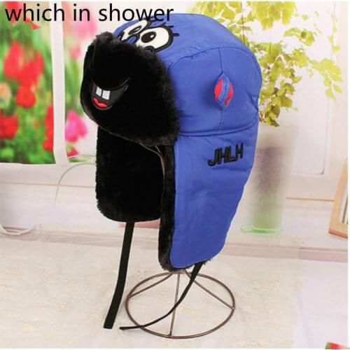 Waterproof Warm Trapper Russia Ski Children bomber hat cap boy girl cartoon winter kids earflaps hat