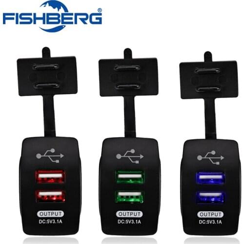 Waterproof Car Boat Charger Dual Port Auto Adapter Outlet DC 12V 24V 3.1A Cell Phone Charger For Iphone 6s Xiaomi Tablet