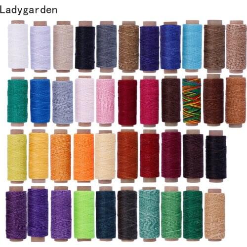 150D 12/30/50M Flat Waxed Thread Sewing Threads Wax String Cord Sewing Craft Tool for Leather Tools Portable Waxed Thread Cord
