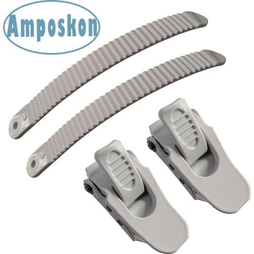 1 Sets Snowboard Shoe Binding Parts 2 Buckles and 2 Straps for Ankle Snowboard Bindiing Strap-In System White
