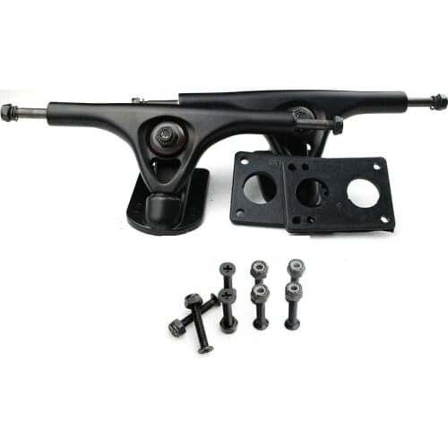 1pair Black Longboard Skateboard Truck Durable Alumi Alloy 7inch Truck With Riserpad hardware