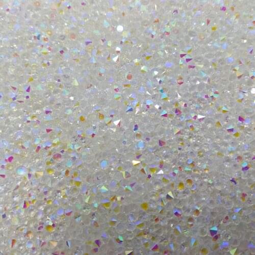 1PC SIZE 20X24CM Diamond and WHITE IRIDESCENT Glitter Leather 2S21B