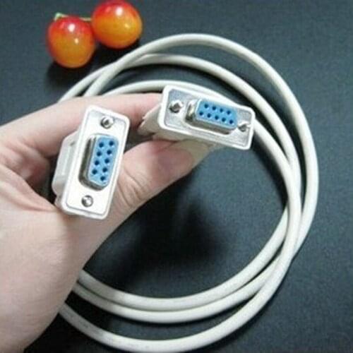 100PCS DB9 Female To Female Serial Extension Cable RS232 Line Cross 1.5M COM Port Line