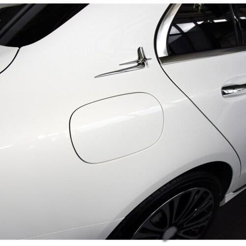 2Pcs Car Accessories Lengthened Standard Stickers Chrome for Mercedes Benz C Class W205 2015-2018 E Class W213 2016- 2018
