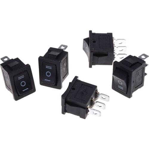 5PCS/lot 21 x 15 x 21mm SPDT On/Off/On AC 6A/250V 10A/125V 3 Pin Boat Rocker Switch