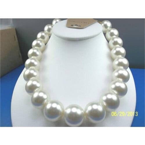 FREE shipping>>> >>>HUGE 17"13-14MM NATURAL SOUTH SEA GENUINE WHITE PEARL NECKLACE 6.07