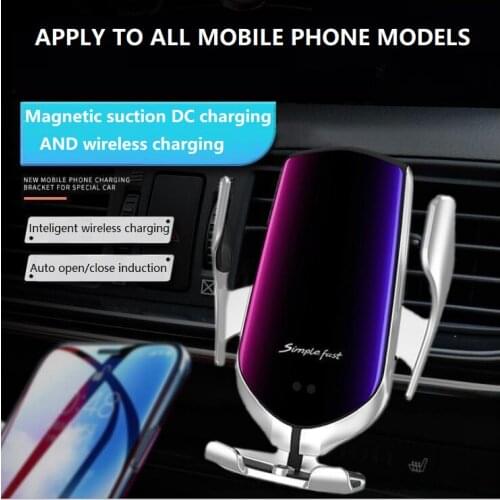 R2s Smart Wireless Car Charger Magnetic Induction Air Vent Mount Car Phone Holder Universal Automatic Clamping