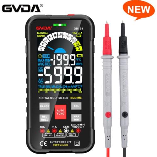 New 9999 Counts Digital Multimeter Smart Auto Range 1000V 10A Tester Meter Ohm Hz Capacitance REL True RMS AC DC DMM Multitester
