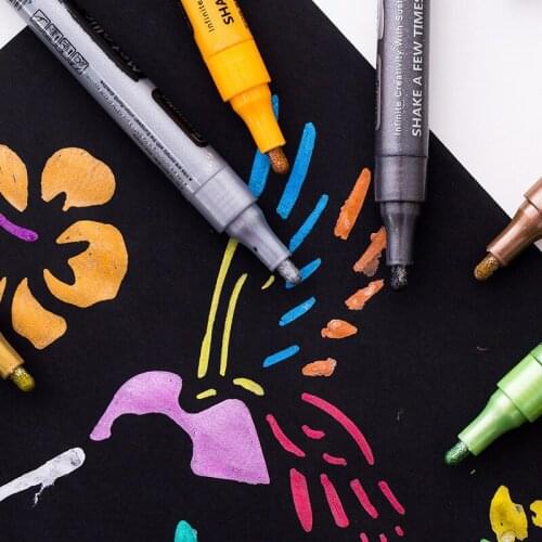 Color metal flash pen photo DIY marker painting supplies calligraphy graffiti hand account stationery colores drawing paint art