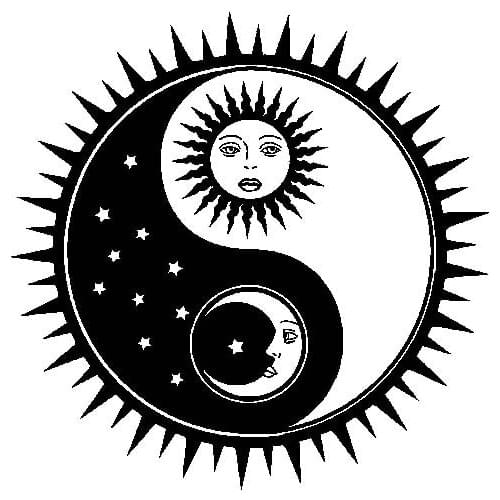 Dawasaru Happy Delicate Yin Yang Sun Car Sticker Waterproof Personality Decal Laptop Motorcycle Auto Accessories PVC,15cm*15cm