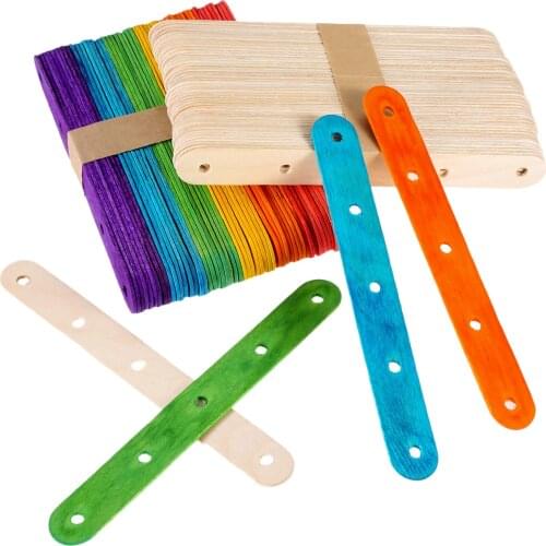 50PC Multicolor Ice Cream Popsicle Wooden Sticks Ice Cream Spoon Hand Crafts Lolly Cake Tool Taster Spoons for Ice Cream Dessert