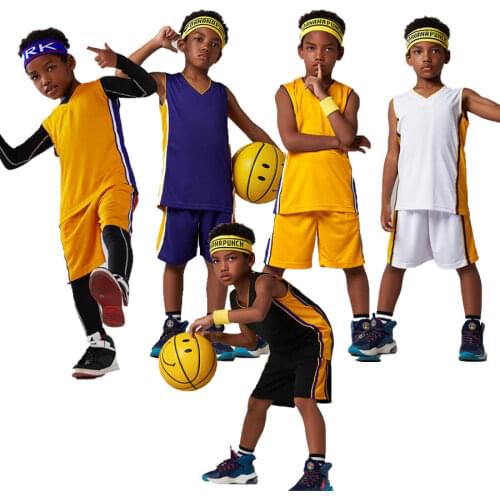 Kid custom Basketball Jerseys, Youth Basketball Jersey Sets,Custom basketball Uniforms, Polyester Training Clothes Purple Shirts