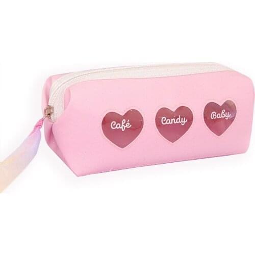 Korean School Pencil Case for Girls Boys Pencilcase Kawaii Penal Pen Bag Multi Love Cosmetic Makeup Storage Box Stationery Pouch