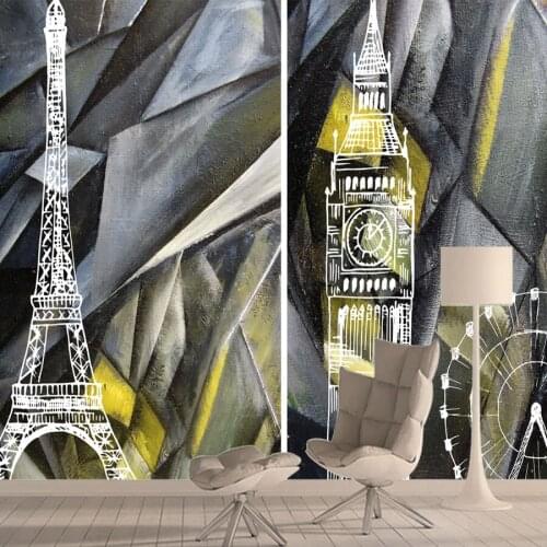 Photo European City Wallpapers Wall Paper Home Decor for Living Room Murals Walls in Rolls Elf Tower Big Ben Self Adhesive Rolls