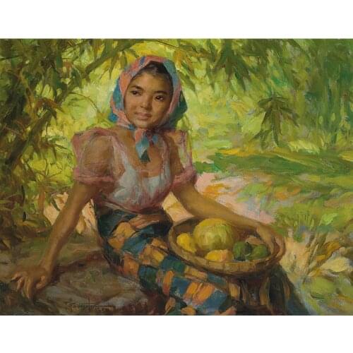 Famous Painting "Peasant Girl" Picture Painting By Numbers Diy Canvas Acrylic Painting Wall Art Home decoration 40x50cm