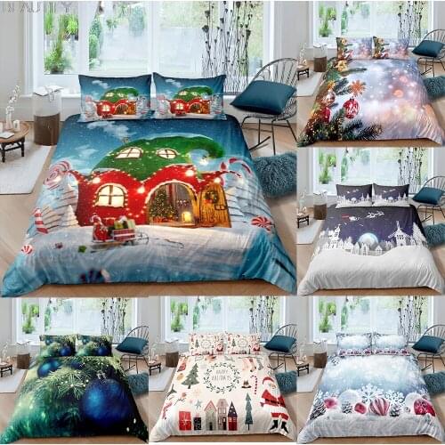 Bedding Set Christmas Festival Queen 3D Cute Printed Duvet Cover Bedclothes 2/3pcs Home Textiles Luxury high Quality Bedspread