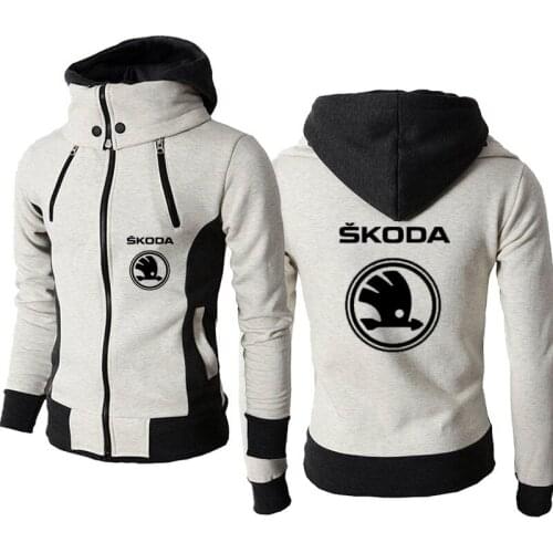 Skoda car logo print Thicken Mens Jackets 2021 New Casual Male Hooded jacket high quality 100% cotton Solid color Mens top