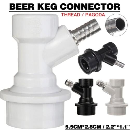 Mayiter 1pc 1/4" Homebrew Beer Keg Connector Stainless Steel Plastic Ball Lock Disconnect Straight Thread Connector Bar Supplies